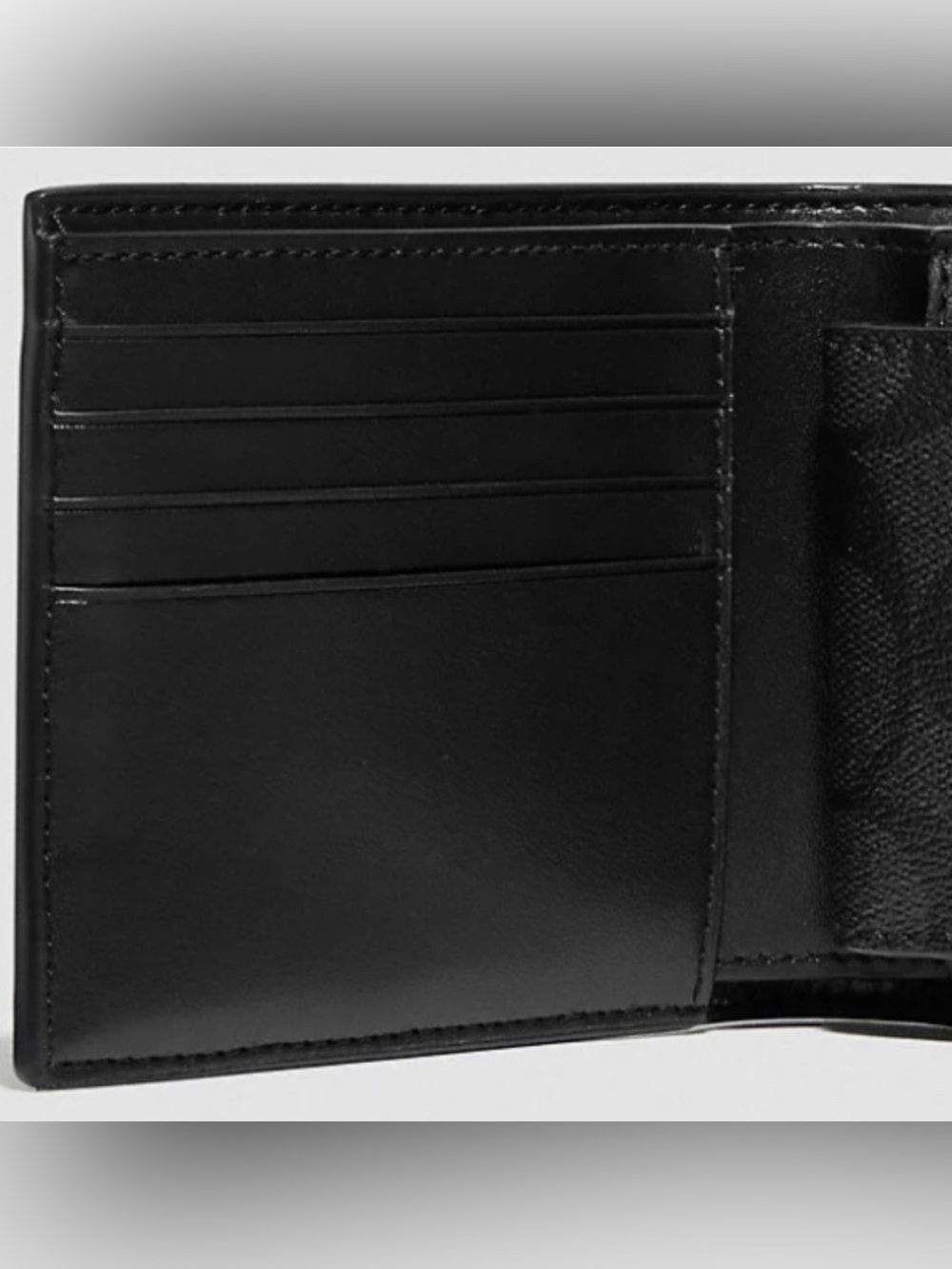 Coach Men’s Black Wallet with Blue and Cream Stripe Detail - Picture 3 of 4